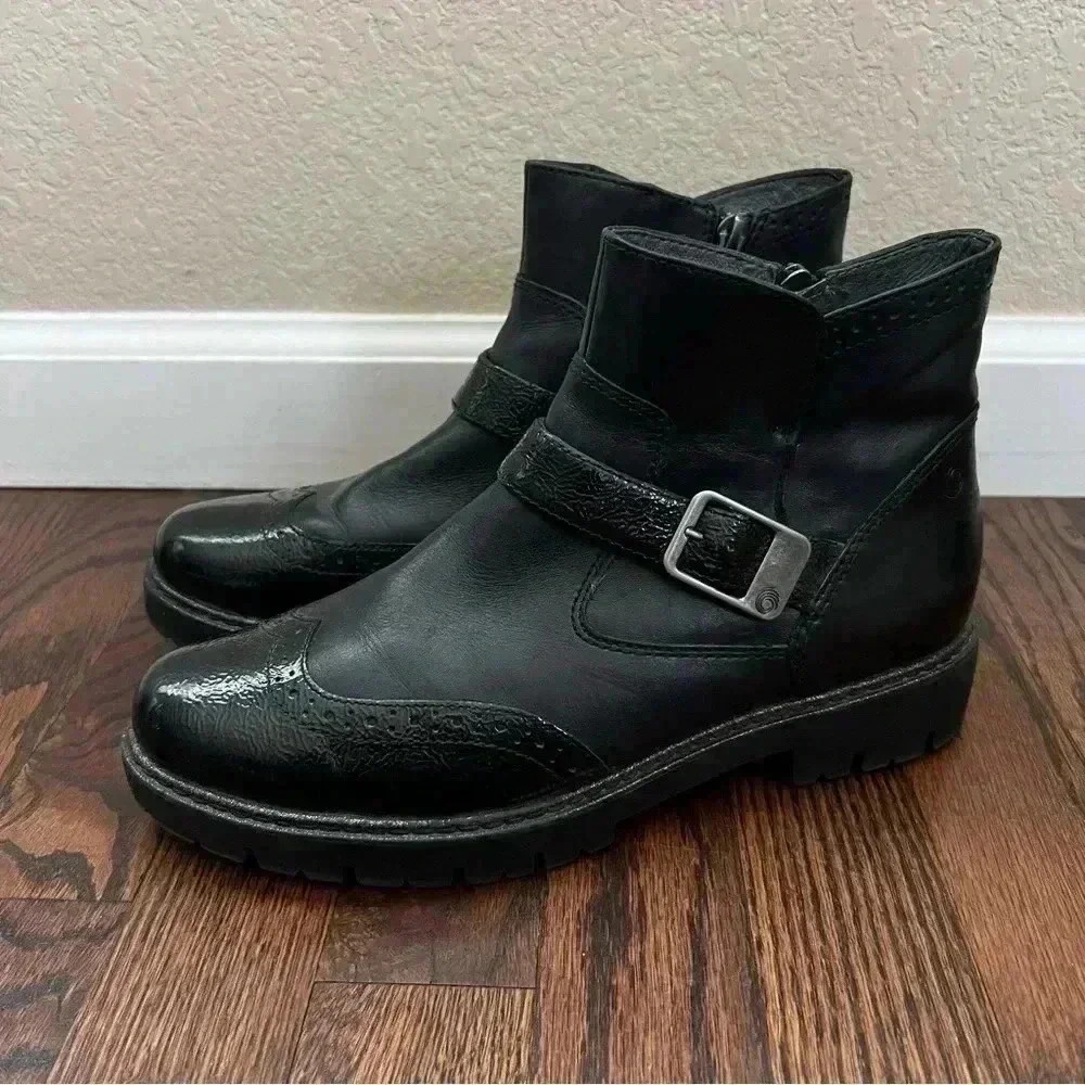 Be Natural Jana Comfort Fit Women Ankle Leather Boots Side Zip Size 39, US 8-8.5